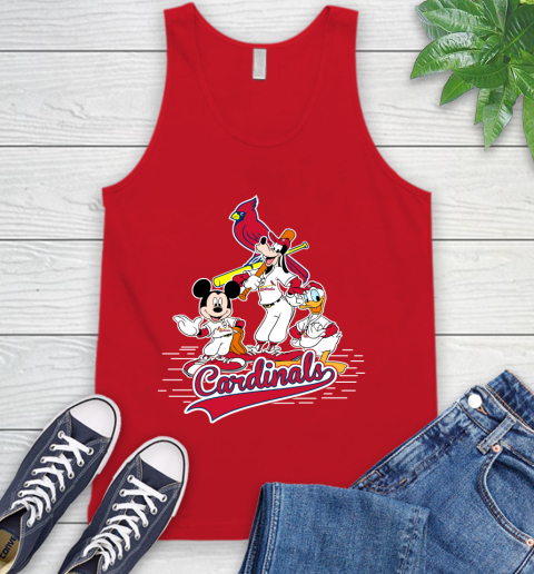 MLB St.Louis Cardinals Mickey Mouse Donald Duck Goofy Baseball T Shirt Tank Top - Image 6