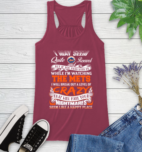 New York Mets MLB Baseball Don't Mess With Me While I'm Watching My Team Racerback Tank 7