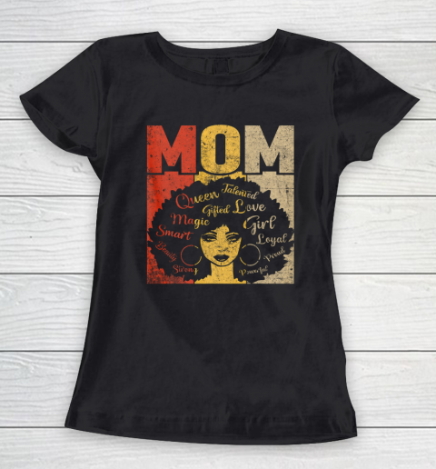 Black Mom Afro African American Mom Mother's Day Women's T-Shirt