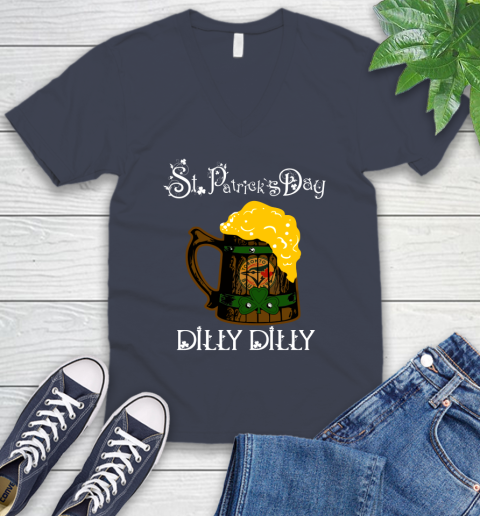 MLB Toronto Blue Jays St Patrick's Day Dilly Dilly Beer Baseball Sports V-Neck T-Shirt 8