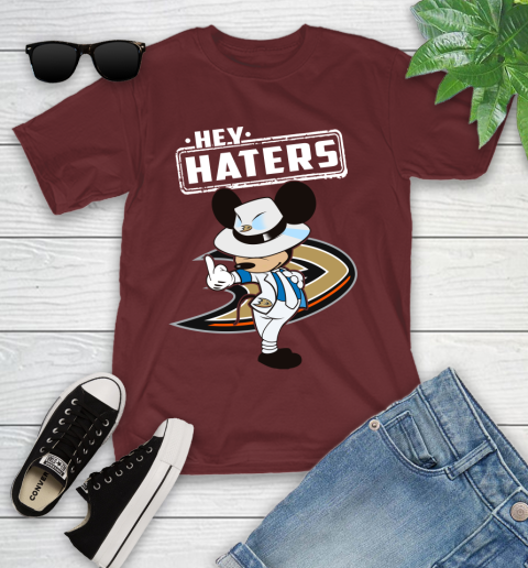 NHL Hey Haters Mickey Hockey Sports Anaheim Ducks Youth T-Shirt 14