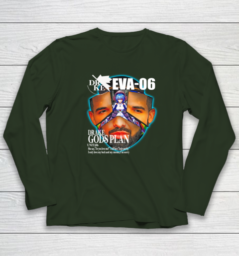 Drake Evangelion Shirt Drake Eva 06 Drake Gods Plan Long Sleeve T-Shirt 3