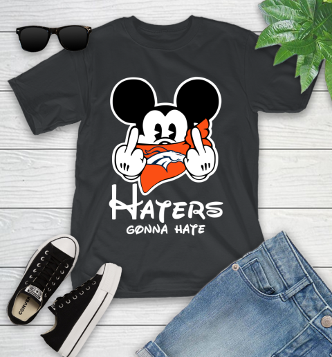 NFL Denver Broncos Haters Gonna Hate Mickey Mouse Disney Football T Shirt Youth T-Shirt