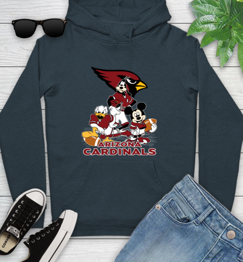 NFL Arizona Cardinals Mickey Mouse Donald Duck Goofy Football Shirt Youth Hoodie 10
