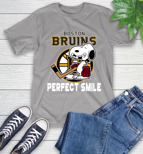 NHL Boston Bruins Snoopy Perfect Smile The Peanuts Movie Hockey T Shirt T-Shirt 6