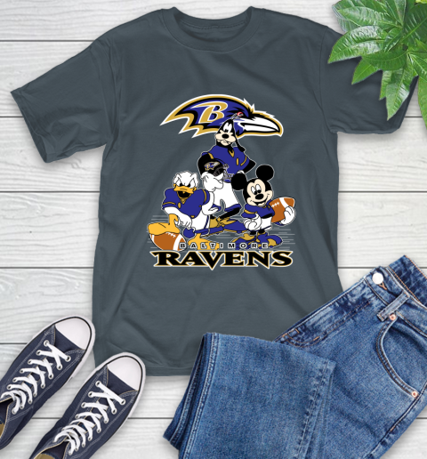 NFL Baltimore Ravens Mickey Mouse Donald Duck Goofy Football Shirt T-Shirt 10