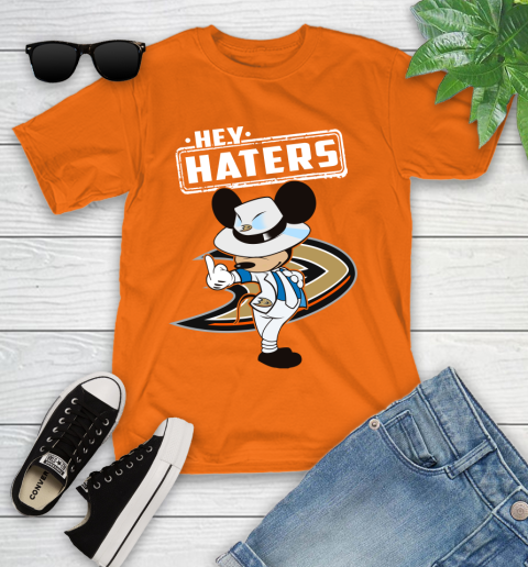 NHL Hey Haters Mickey Hockey Sports Anaheim Ducks Youth T-Shirt 9