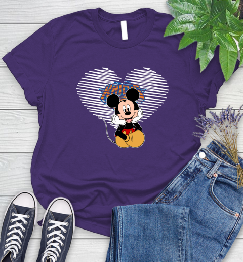NBA New York Knicks The Heart Mickey Mouse Disney Basketball Women's T-Shirt 4