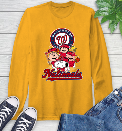 MLB Washington Nationals Snoopy Charlie Brown Woodstock The Peanuts Movie Baseball T Shirt_000 Long Sleeve T-Shirt 2