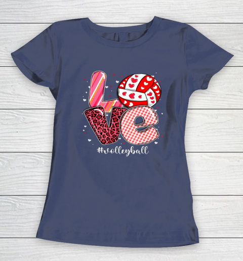 Funny Valentine Volleyball Player Sport Lovers Family Outfit Women's T-Shirt 8