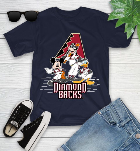 MLB Arizona Diamondbacks Mickey Mouse Donald Duck Goofy Baseball T Shirt Youth T-Shirt 2
