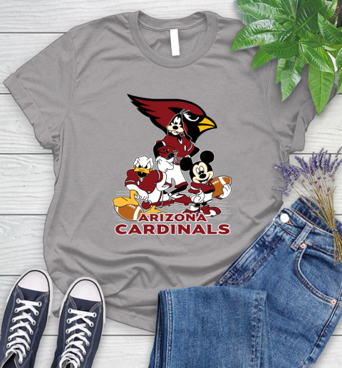 NFL Arizona Cardinals Mickey Mouse Donald Duck Goofy Football Shirt Women's T-Shirt 5