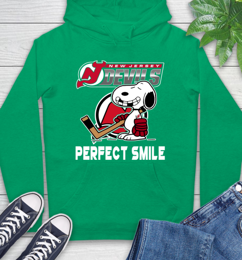 NHL New Jersey Devils Snoopy Perfect Smile The Peanuts Movie Hockey T Shirt Hoodie 8