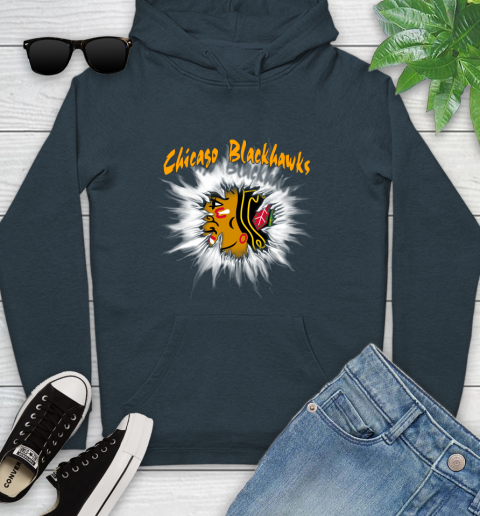 Chicago Blackhawks NHL Hockey Adoring Fan Rip Sports Youth Hoodie 10