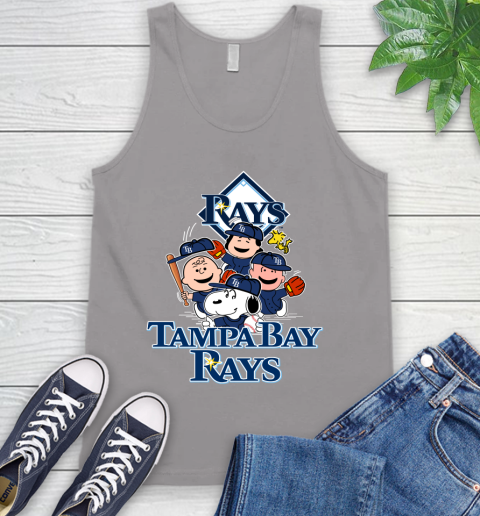 MLB Tampa Bay Rays Snoopy Charlie Brown Woodstock The Peanuts Movie Baseball T Shirt Tank Top 3