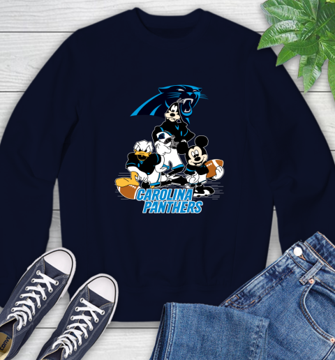 NFL Carolina Panthers Mickey Mouse Donald Duck Goofy Football Shirt Sweatshirt 2