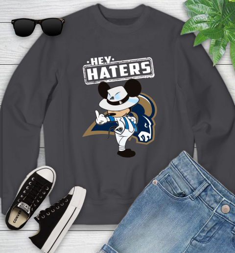 NFL Hey Haters Mickey Football Sports Los Angeles Rams Youth Sweatshirt 5