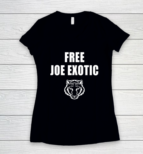 Free Joe Exotic Women's V-Neck T-Shirt