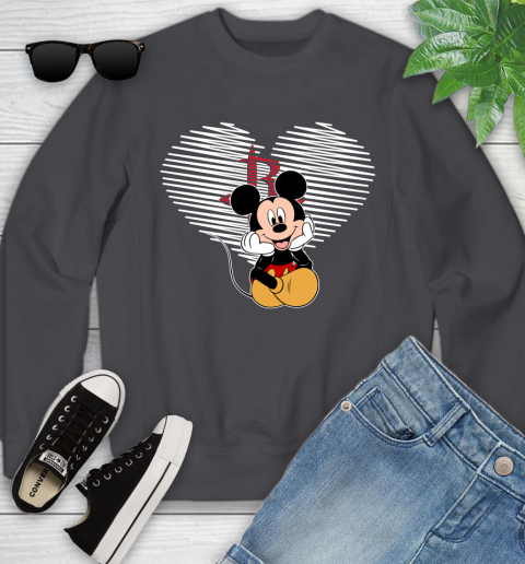 NBA Houston Rockets The Heart Mickey Mouse Disney Basketball Youth Sweatshirt 5
