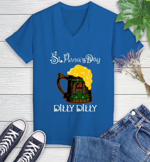 NBA Phoenix Suns St Patrick's Day Dilly Dilly Beer Basketball Sports Women's V-Neck T-Shirt 10
