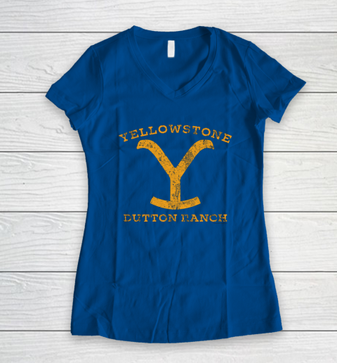Yellowstone Shirt Dutton Ranch Women's V-Neck T-Shirt 12