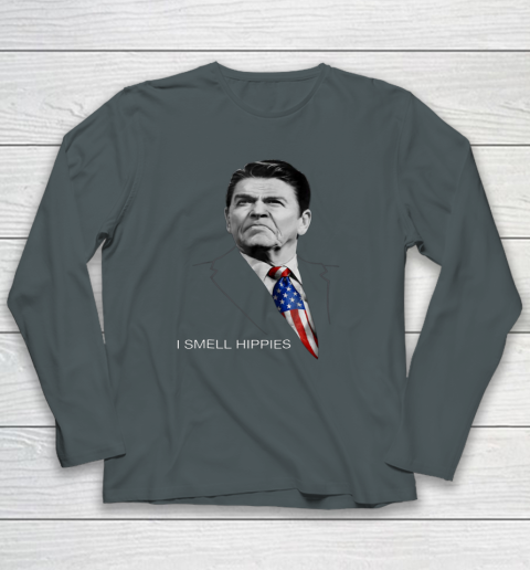 I Smell Hippies Ronald Reagan Conservative Long Sleeve T-Shirt 3
