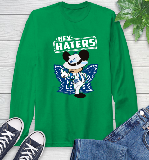 NHL Hey Haters Mickey Hockey Sports Toronto Maple Leafs Long Sleeve T-Shirt 8