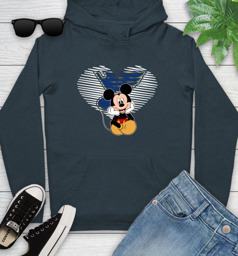 NHL St.Louis Blues The Heart Mickey Mouse Disney Hockey Youth Hoodie 10