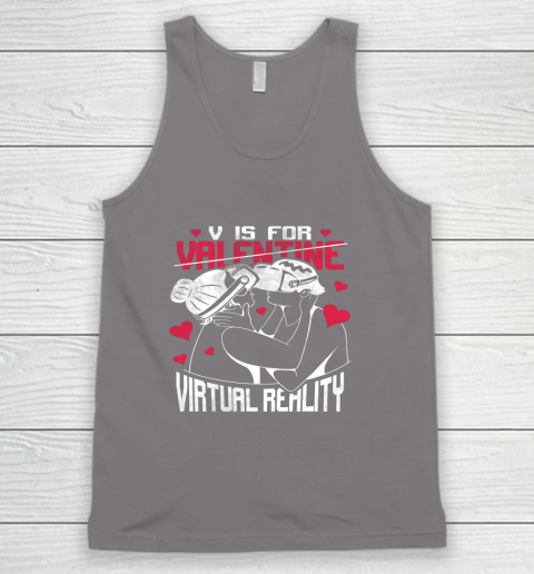 V Is For Virtual Reality Funny Valentine Couples Lovers Kiss Tank Top 5