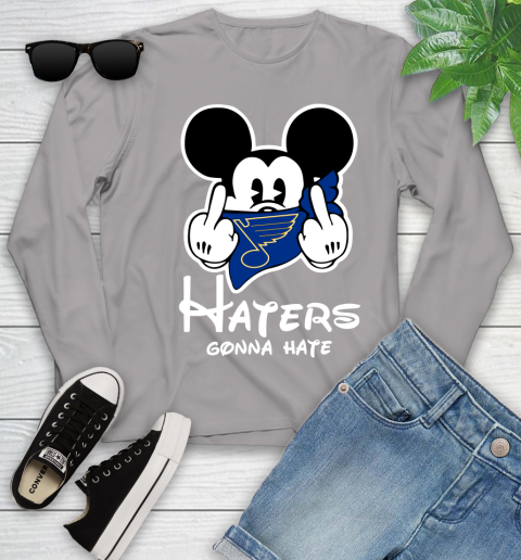 NHL St.Louis Blues Haters Gonna Hate Mickey Mouse Disney Hockey T Shirt Youth Long Sleeve 5