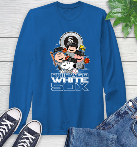 MLB Chicago White Sox Snoopy Charlie Brown Woodstock The Peanuts Movie Baseball T Shirt_000 Long Sleeve T-Shirt 10