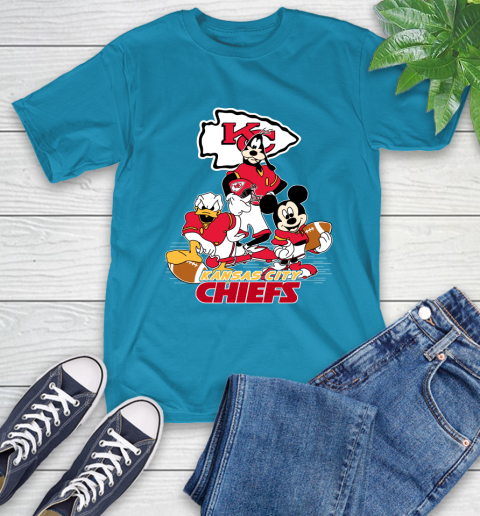 NFL Kansas City Chiefs Mickey Mouse Donald Duck Goofy Football Shirt T-Shirt 9