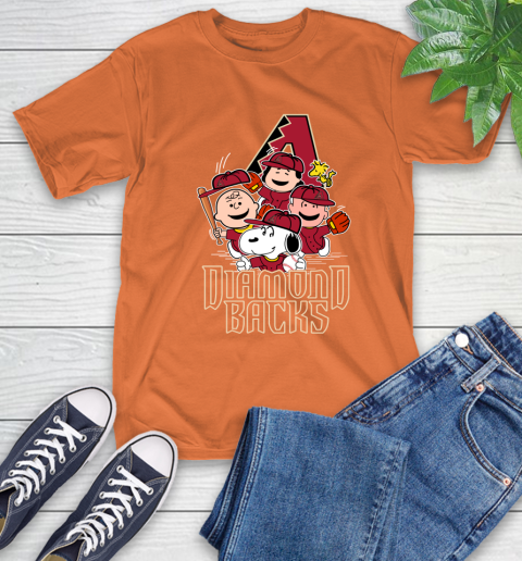 MLB Arizona Diamondbacks Snoopy Charlie Brown Woodstock The Peanuts Movie Baseball T Shirt_000 T-Shirt 4