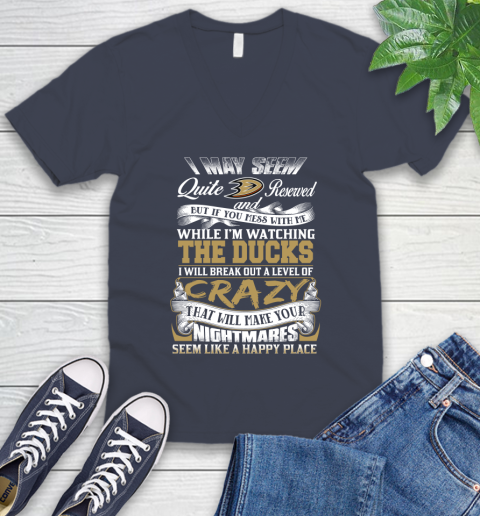 Anaheim Ducks NHL Hockey Don't Mess With Me While I'm Watching My Team V-Neck T-Shirt 8