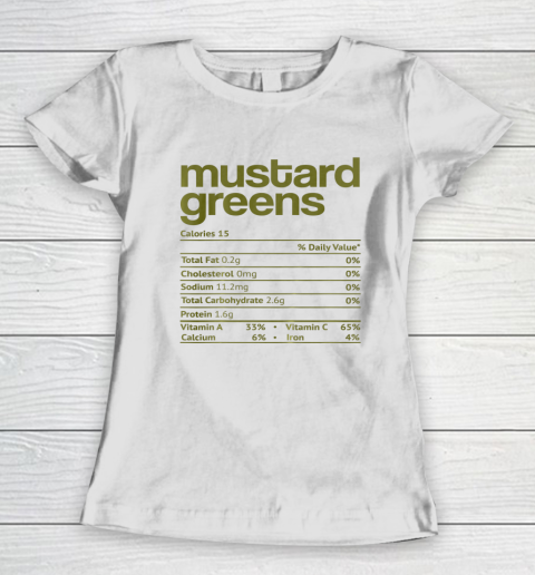 Mustard Greens Nutrition Fact Funny Thanksgiving Christmas Women's T-Shirt