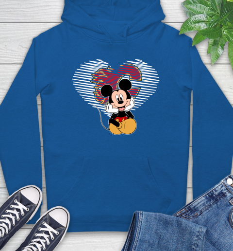 NHL Calgary Flames The Heart Mickey Mouse Disney Hockey Hoodie 9