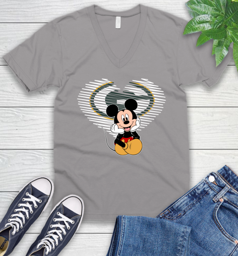 NFL Green Bay Packers The Heart Mickey Mouse Disney Football T Shirt_000 V-Neck T-Shirt 3