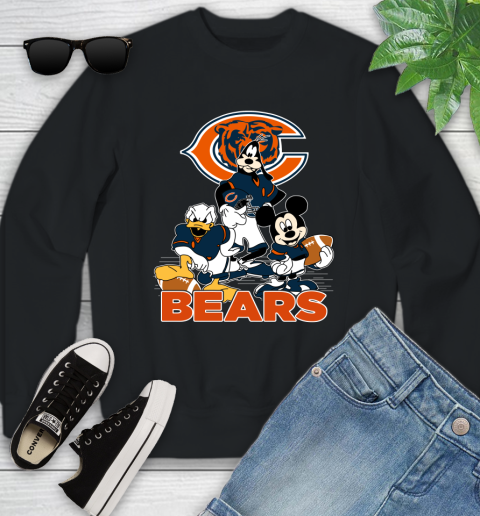 NFL Chicago Bears Mickey Mouse Donald Duck Goofy Football Shirt Youth Sweatshirt