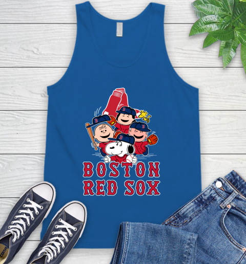 MLB Boston Red Sox Snoopy Charlie Brown Woodstock The Peanuts Movie Baseball T Shirt Tank Top 4