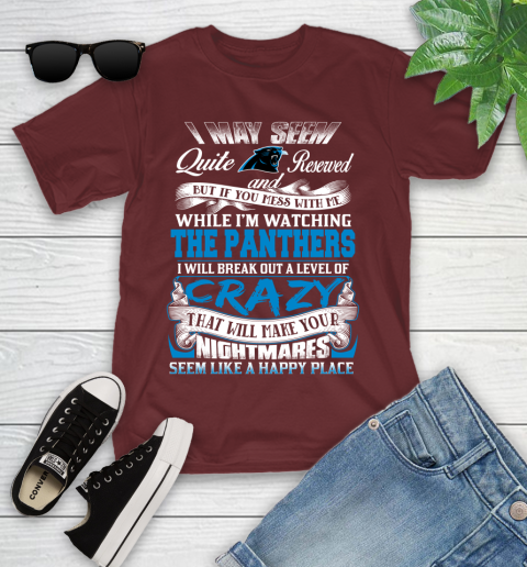 Carolina Panthers NFL Football Don't Mess With Me While I'm Watching My Team Youth T-Shirt 14