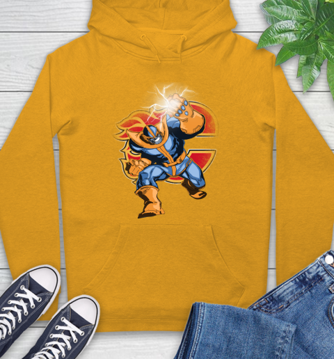 Calgary Flames NHL Hockey Thanos Avengers Infinity War Marvel Hoodie 2