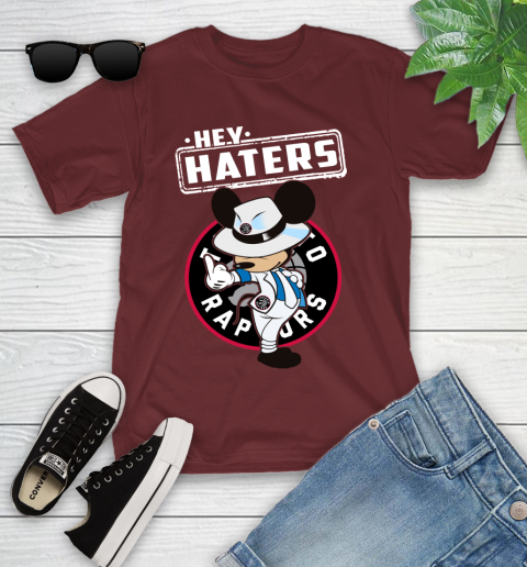 NBA Hey Haters Mickey Basketball Sports Toronto Raptors Youth T-Shirt 14