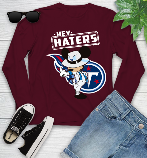 NFL Hey Haters Mickey Football Sports Tennessee Titans Youth Long Sleeve 6