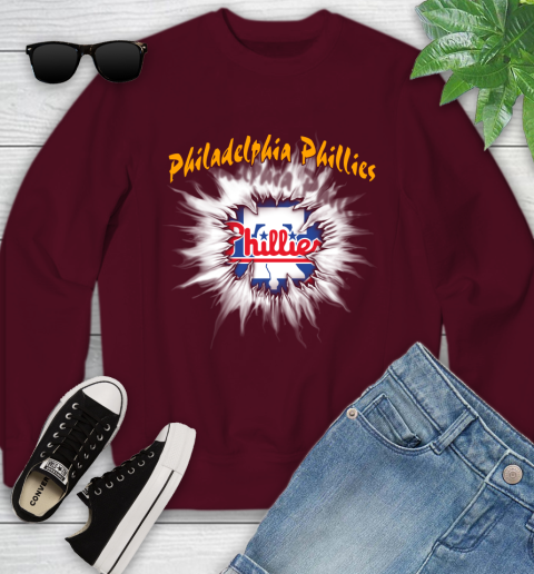Philadelphia Phillies MLB Baseball Adoring Fan Rip Sports Youth Sweatshirt 4
