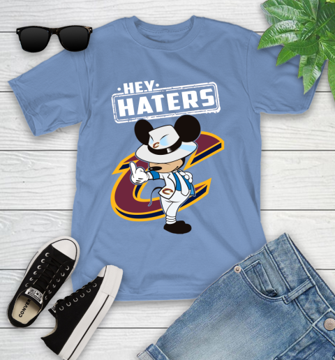 NBA Hey Haters Mickey Basketball Sports Cleveland Cavaliers Youth T-Shirt 15
