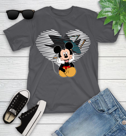 NHL San Jose Sharks The Heart Mickey Mouse Disney Hockey Youth T-Shirt 6