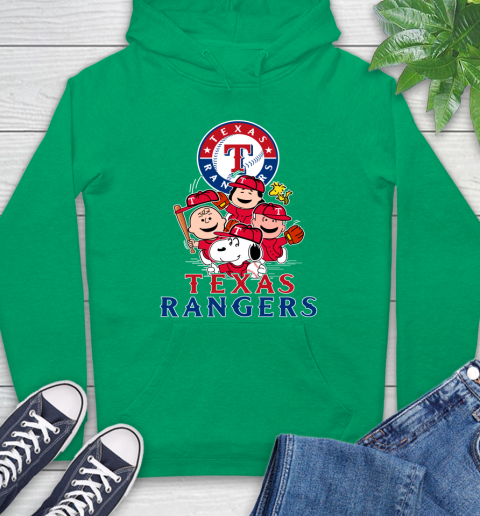 MLB Texas Rangers Snoopy Charlie Brown Woodstock The Peanuts Movie Baseball T Shirt Hoodie 8