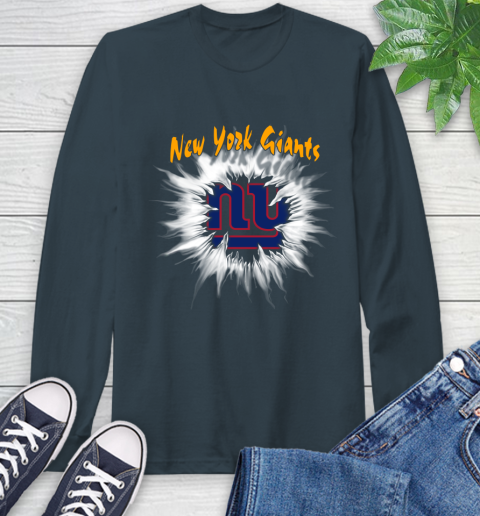 New York Giants NFL Football Adoring Fan Rip Sports Long Sleeve T-Shirt 9