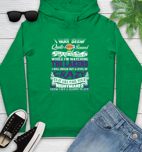 Los Angeles Lakers NBA Basketball Don't Mess With Me While I'm Watching My Team Youth Hoodie 9