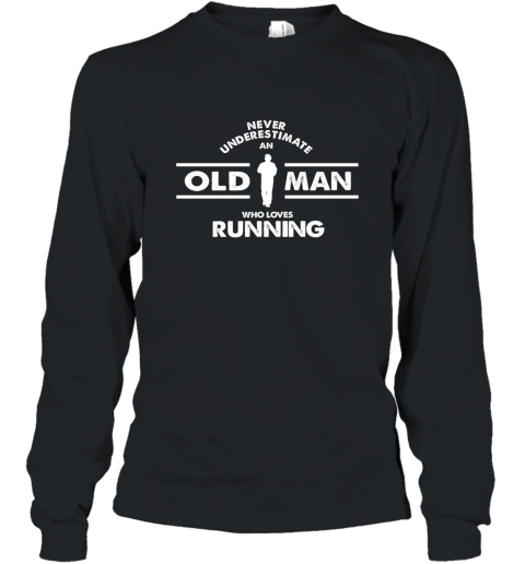 Mens Funny Grandpa running t shirt marathon runner gift Long Sleeve